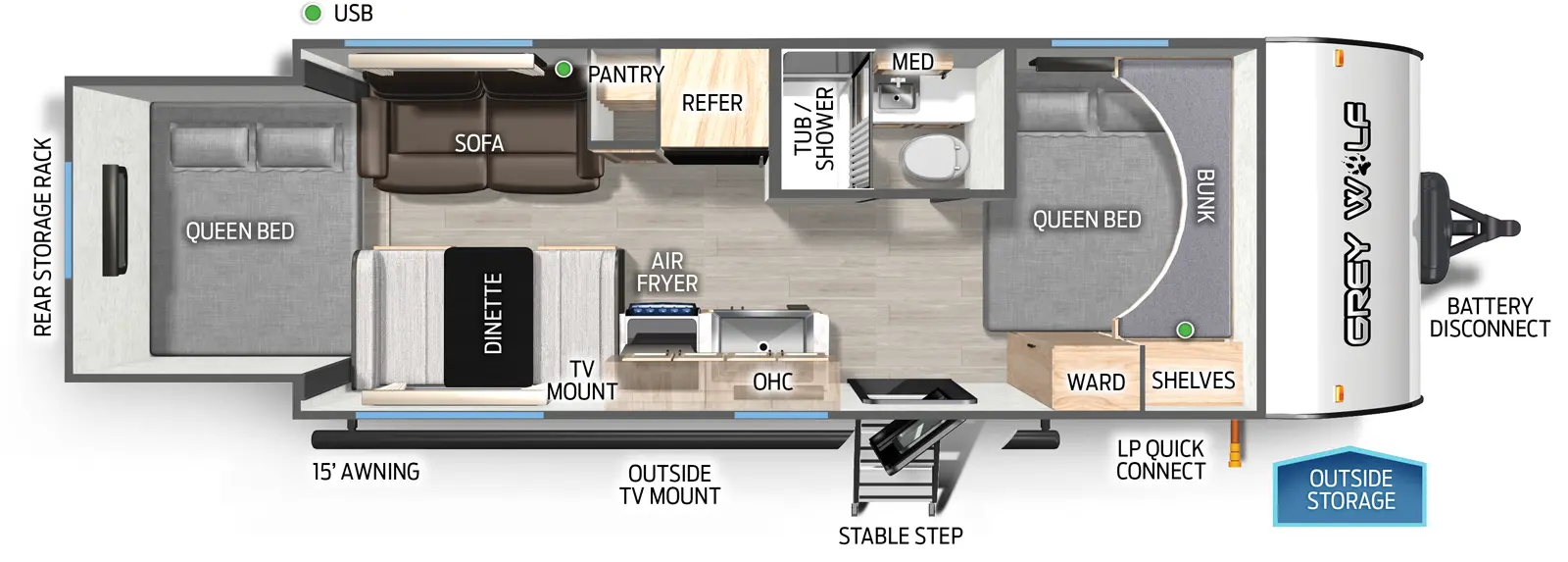 Grey Wolf 19SM Floorplan